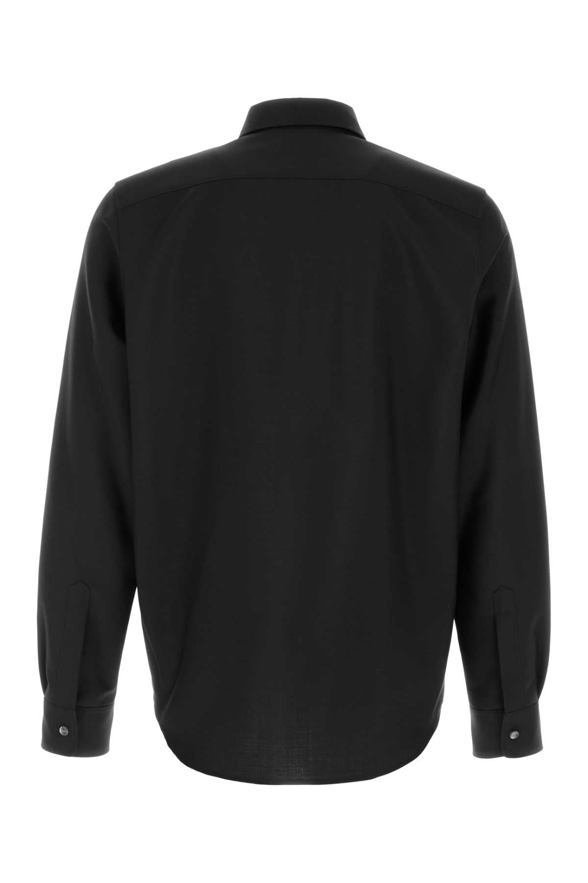 Jil Sander Men Black Wool Blend Shirt