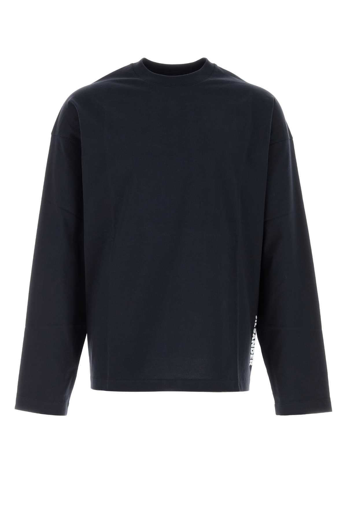 Jil Sander Men Midnight Blue Cotton T-Shirt