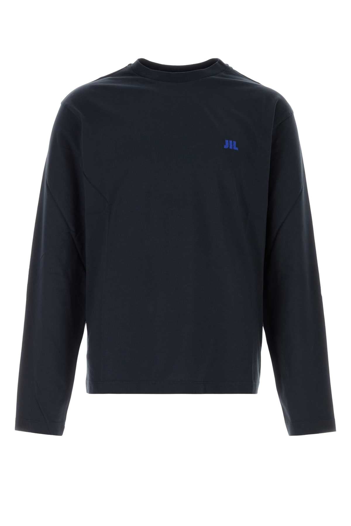 Jil Sander Men Midnight Blue Cotton T-Shirt