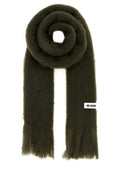 Jil Sander Men Olive Green Mohair Blend Scarf