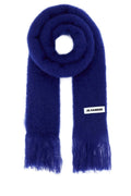 Jil Sander Men Blue Mohair Blend Scarf
