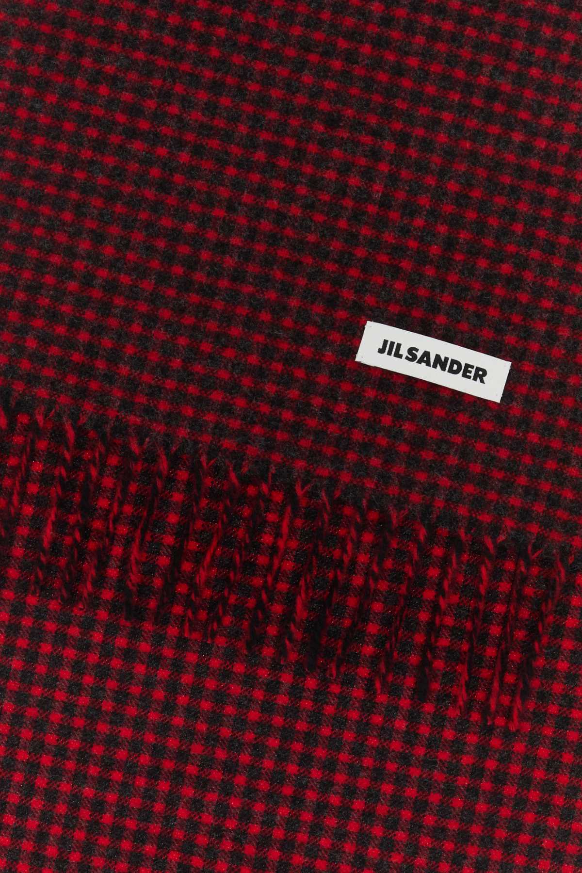 Jil Sander Men Embroidered Wool Scarf