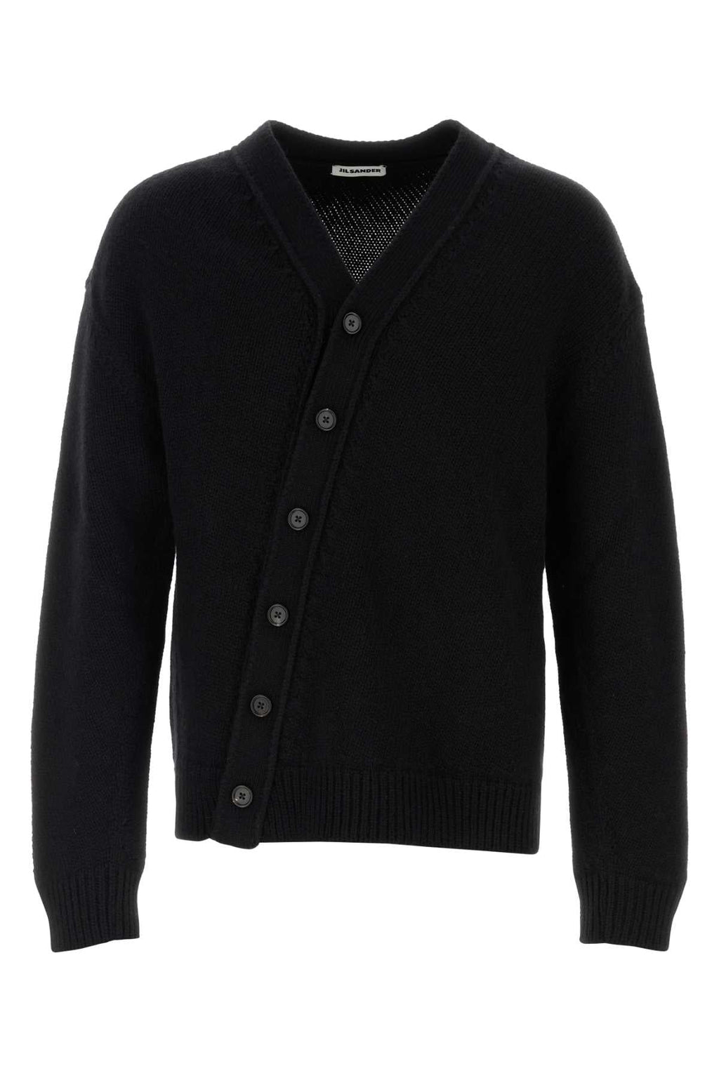 Jil Sander Men Black Wool Blend Cardigan