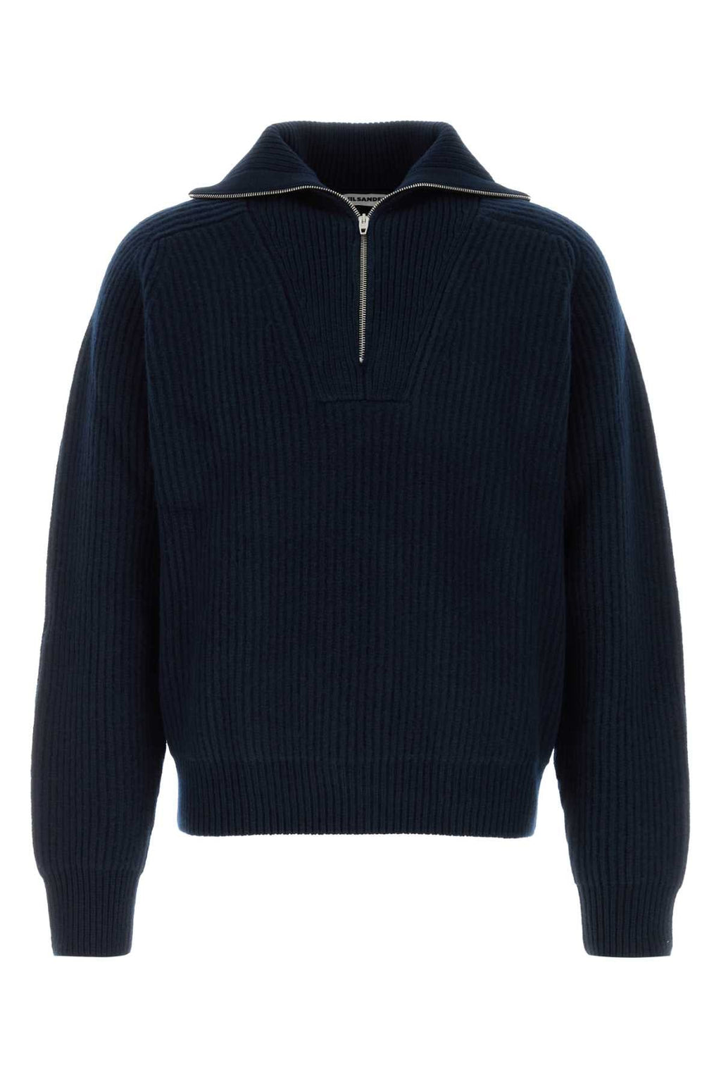 Jil Sander Men Navy Blue Wool Polo Shirt
