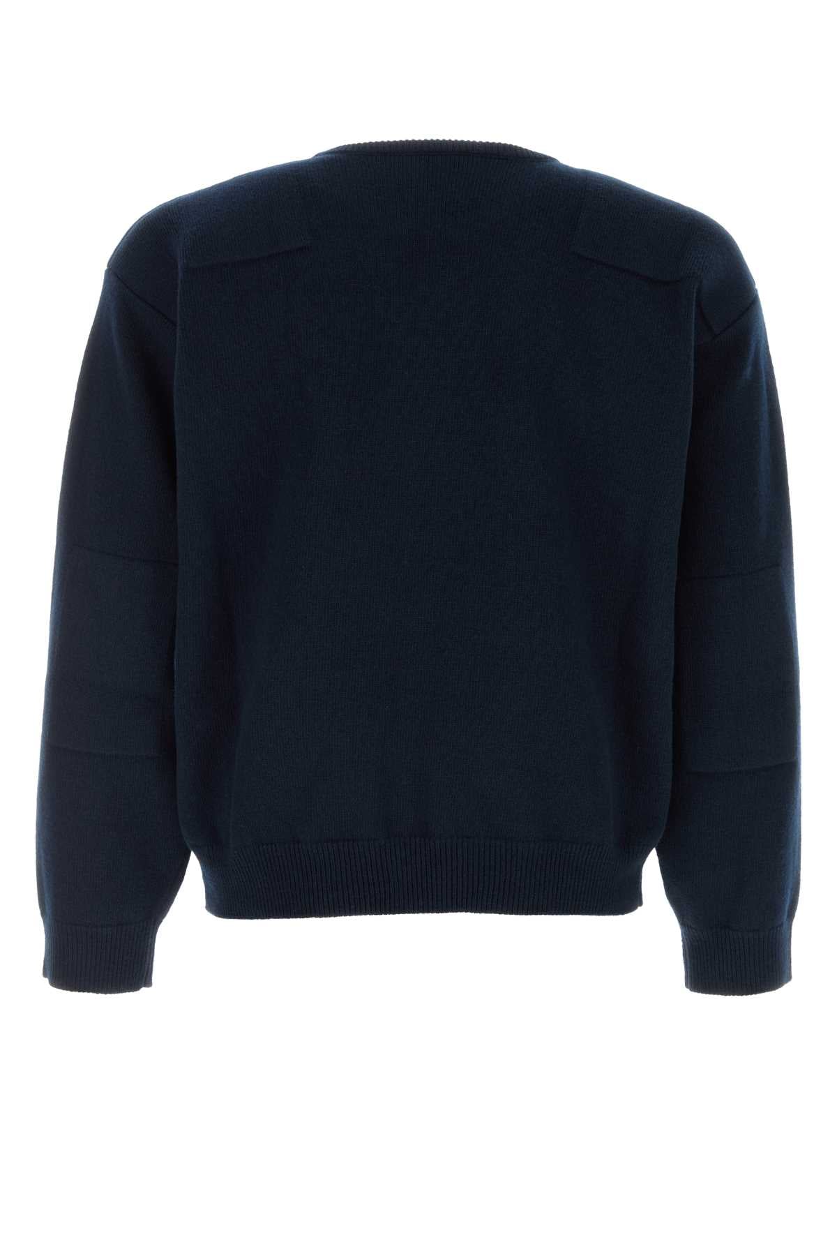 Jil Sander Men Midnight Blue Wool Blend Sweater