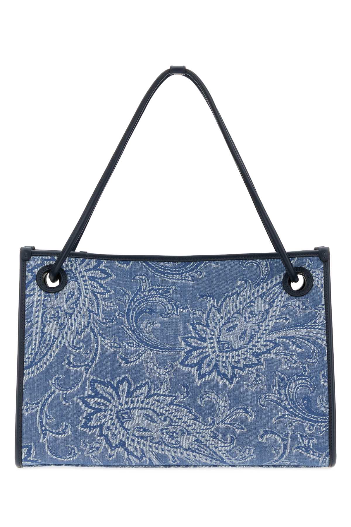 Etro Women Embroidered Denim Medium Eyes Shopping Bag