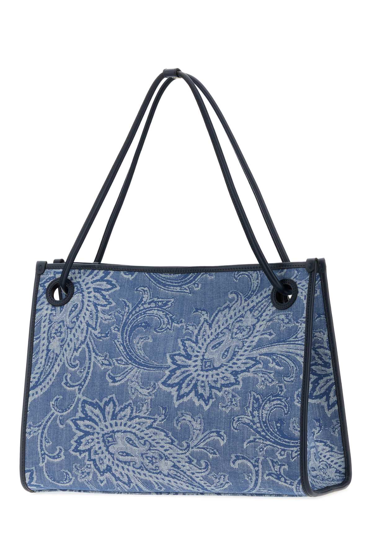 Etro Women Embroidered Denim Medium Eyes Shopping Bag
