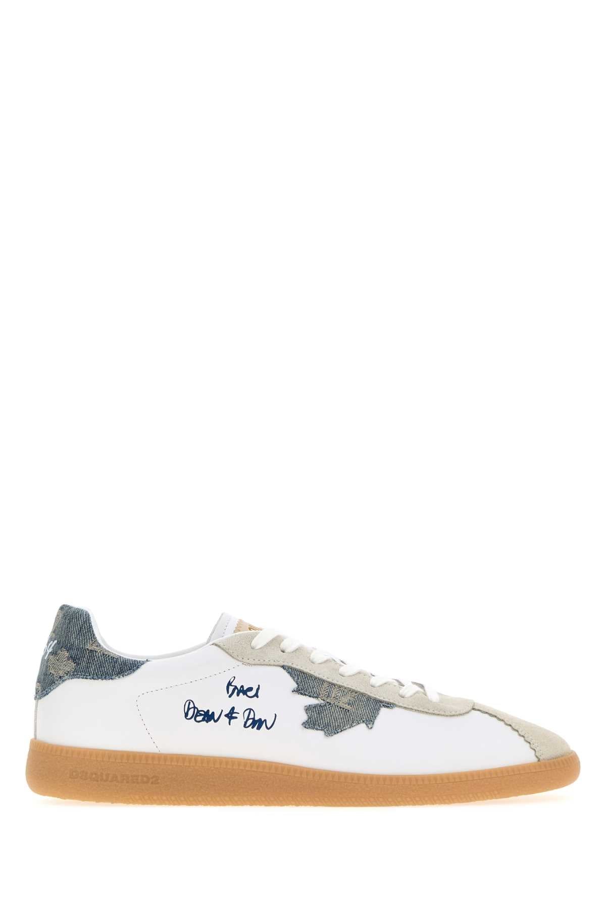 Dsquared Men White Leather Sneakers