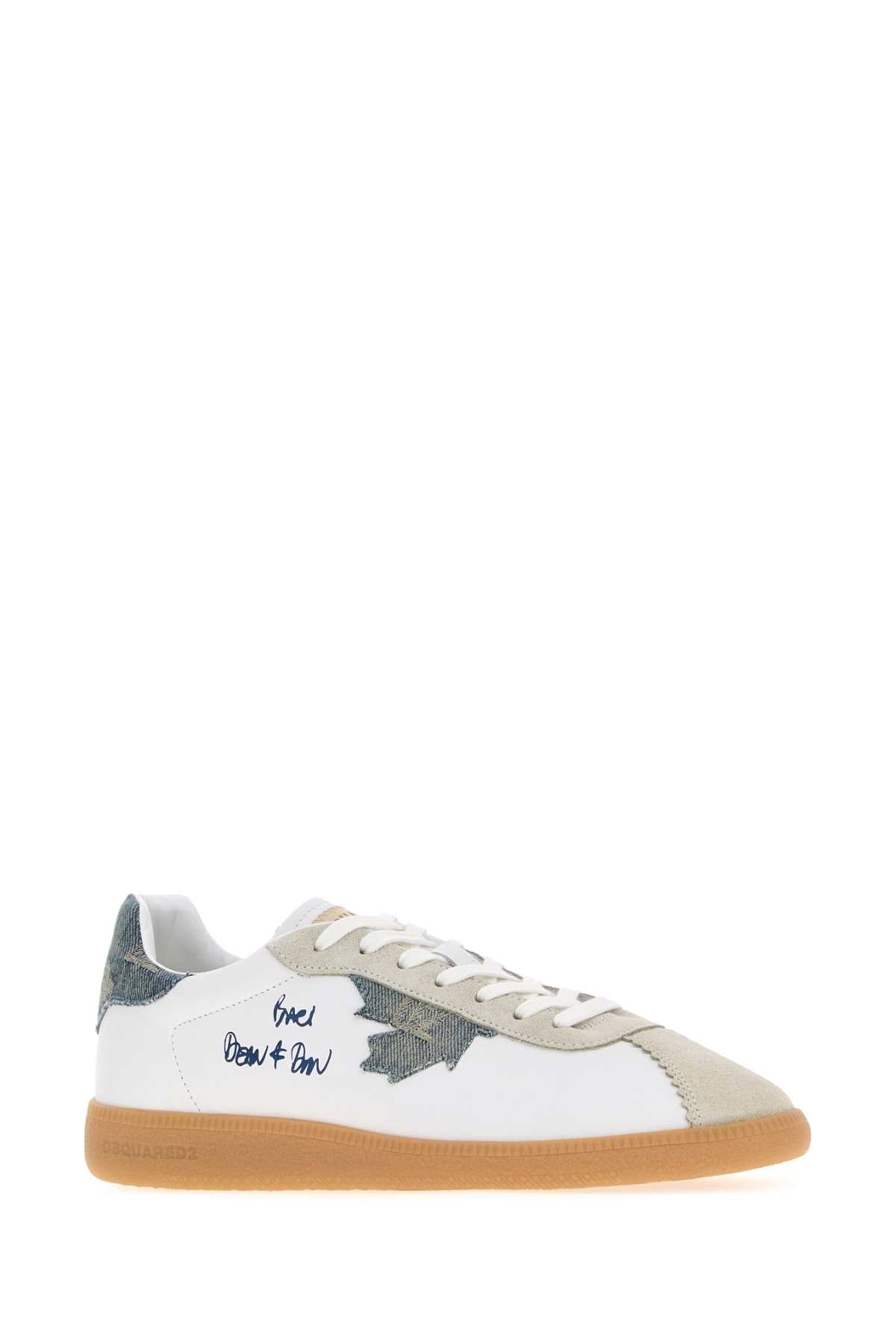 Dsquared Men White Leather Sneakers