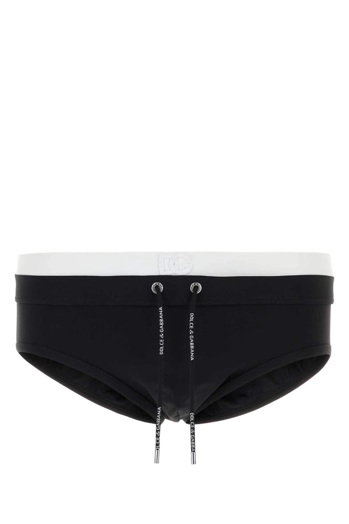 Dolce & Gabbana Men Black Stretch Nylon Swimming Brief