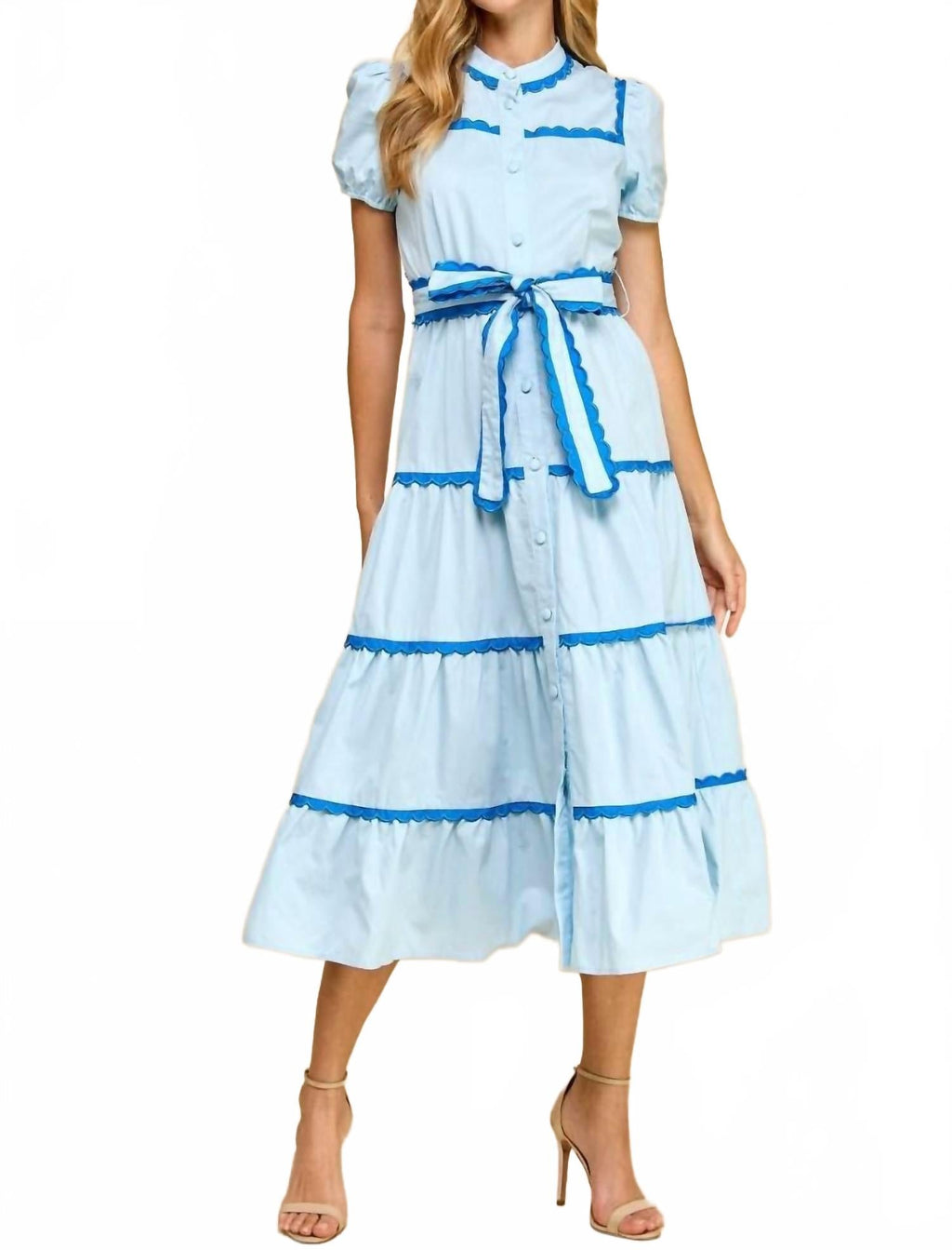 Serena Midi Dress In Baby Blue