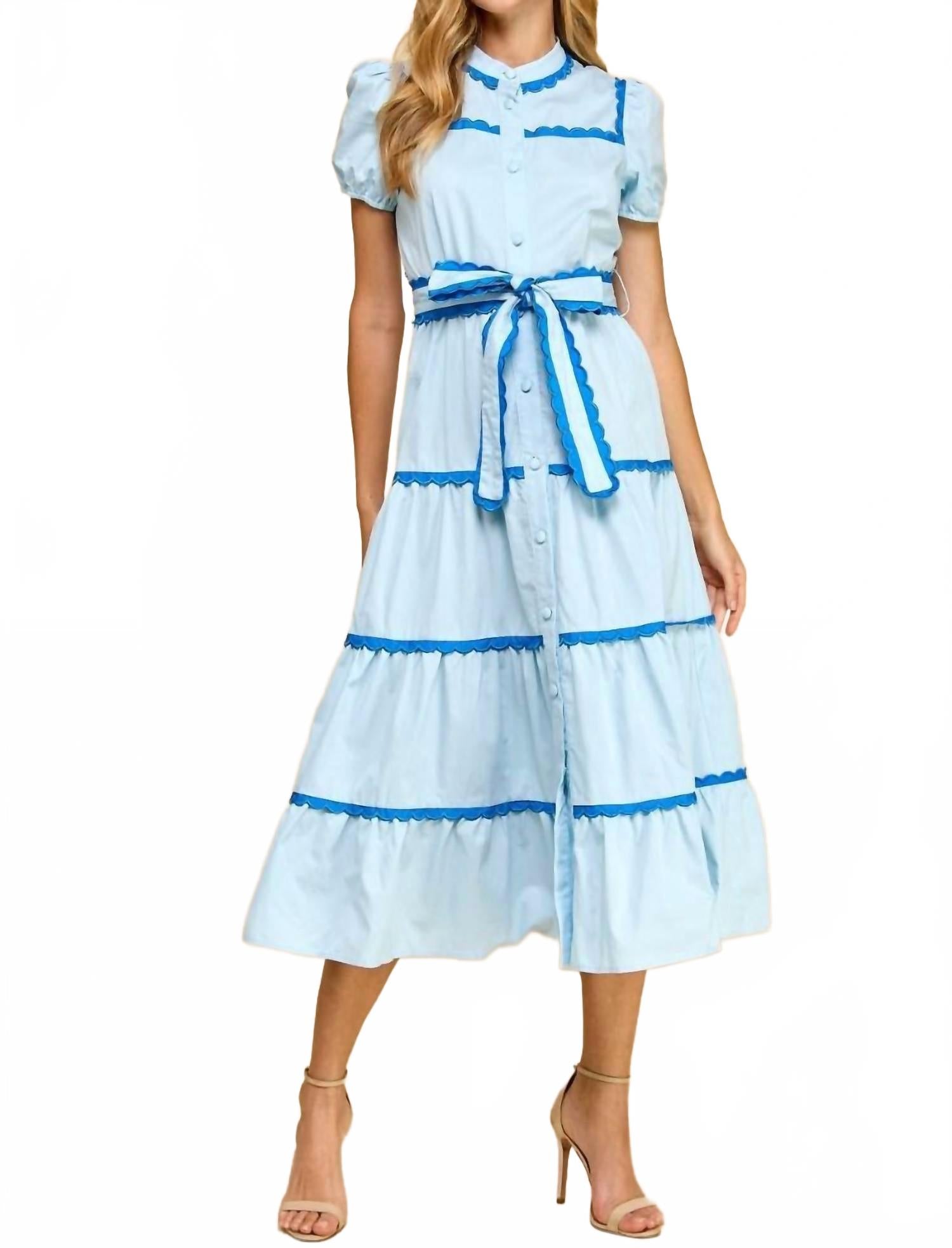Serena Midi Dress In Baby Blue