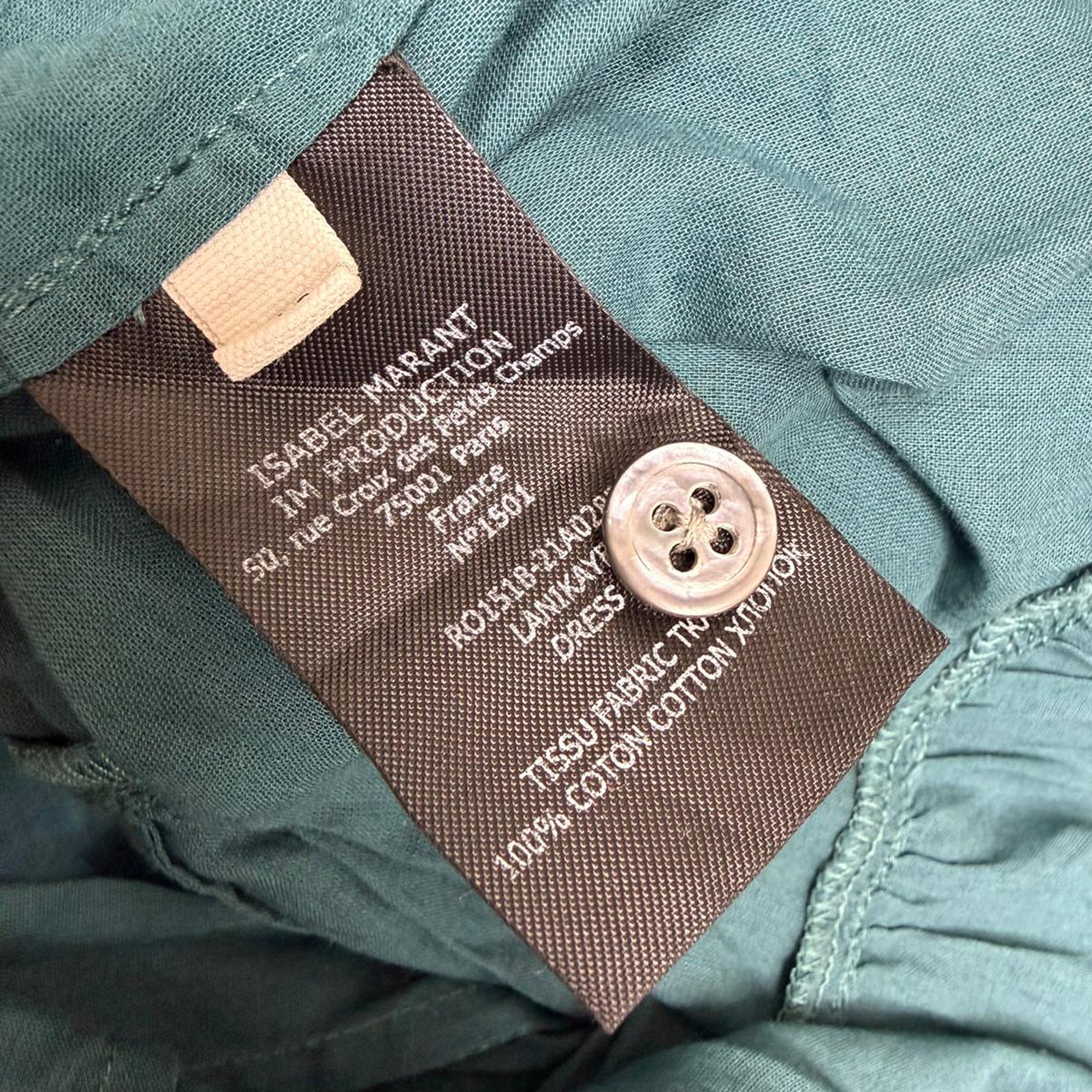 Isabel Marant Etoile Lanikaye Mini Dress in Teal Cotton