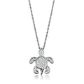 Rhodium Brass Chain Pendant with AAA Grade CZ in Clear