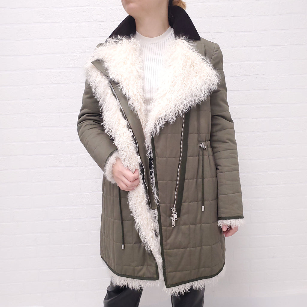 ALTUZARRA COAT WITH MONGOLIAN FUR - SIZE M