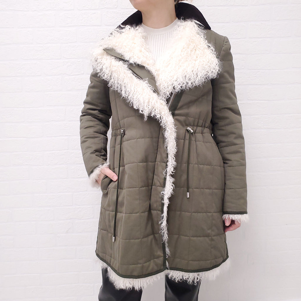 ALTUZARRA COAT WITH MONGOLIAN FUR - SIZE M