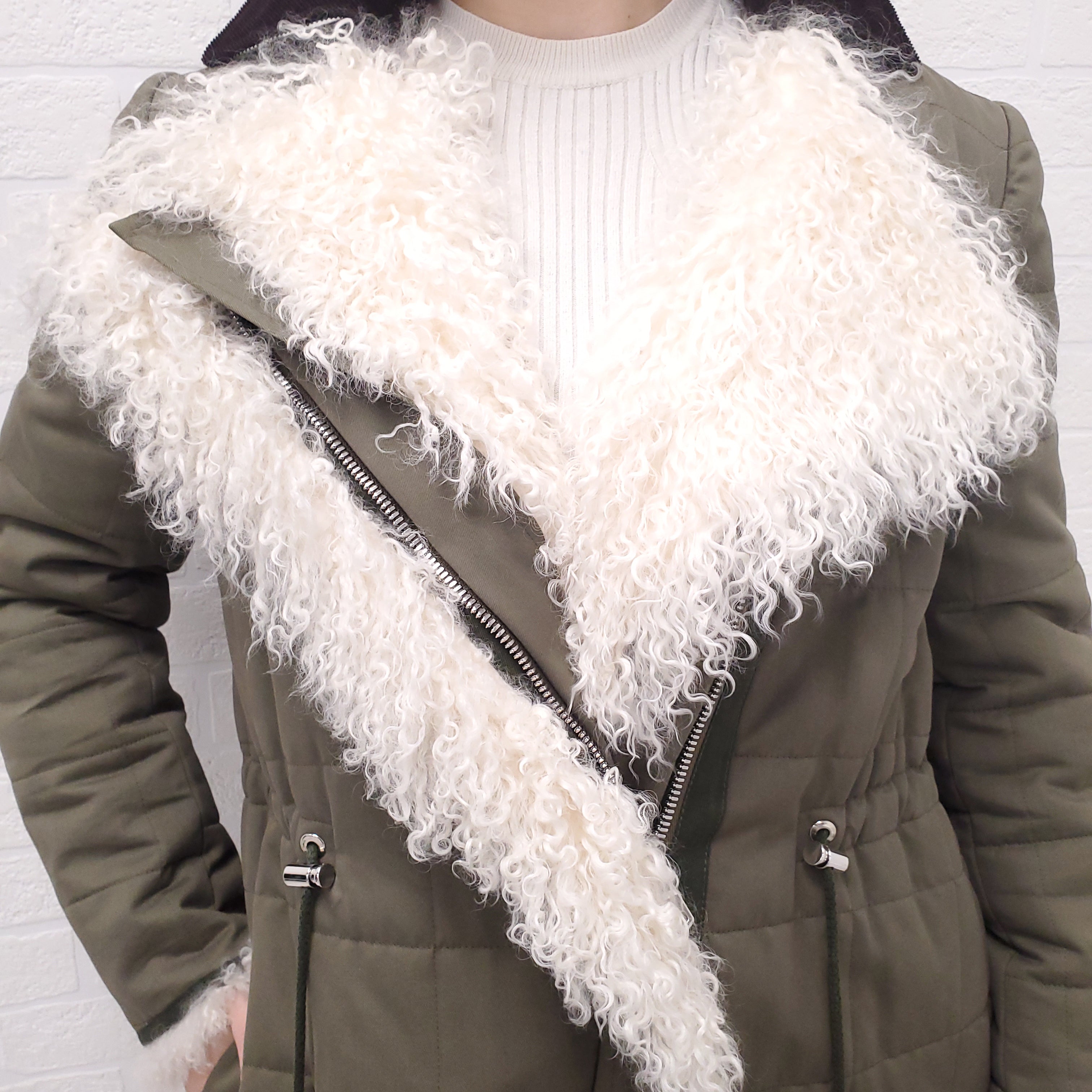 ALTUZARRA COAT WITH MONGOLIAN FUR - SIZE M
