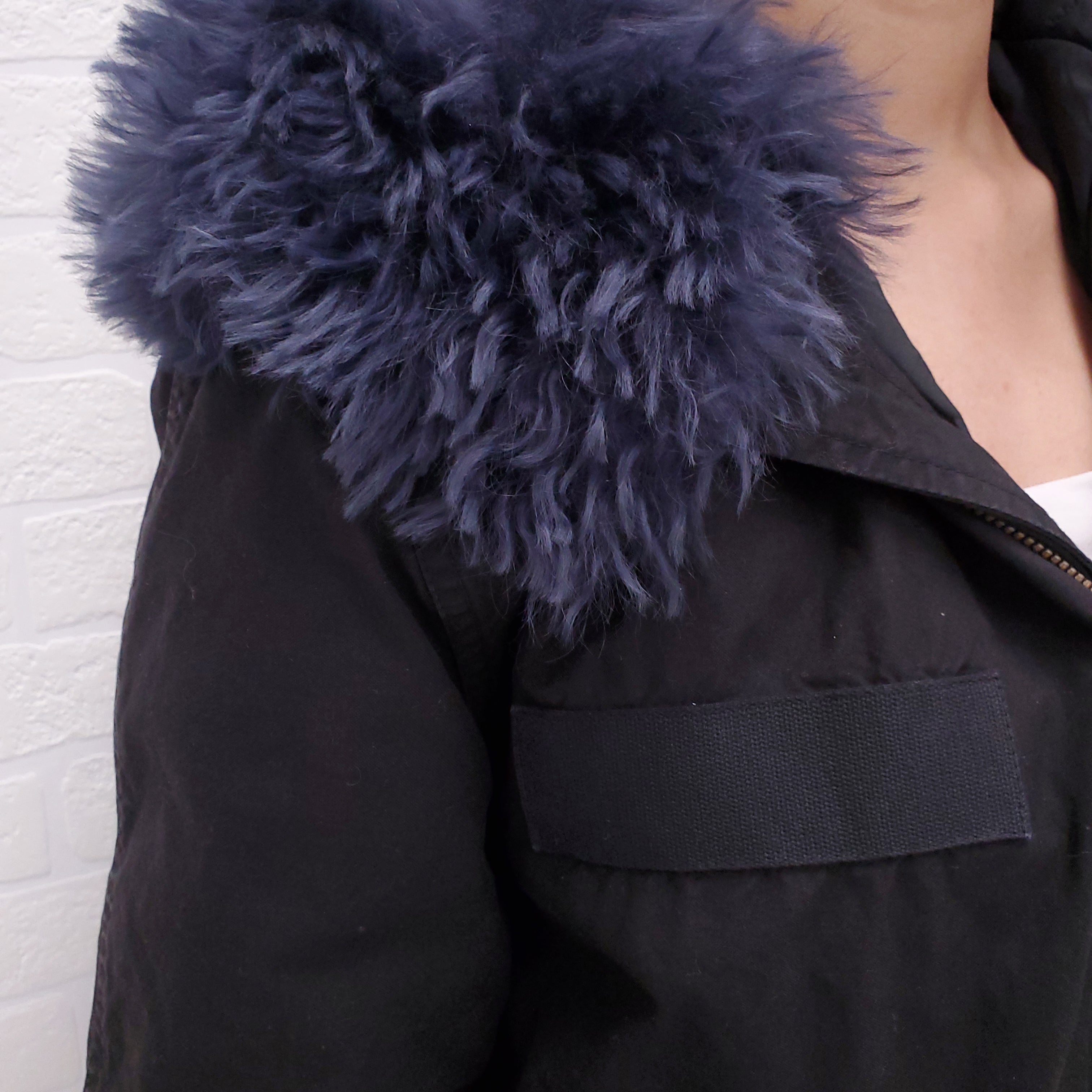 MR & MRS COAT WITH BLUE FUR - SIZE XS