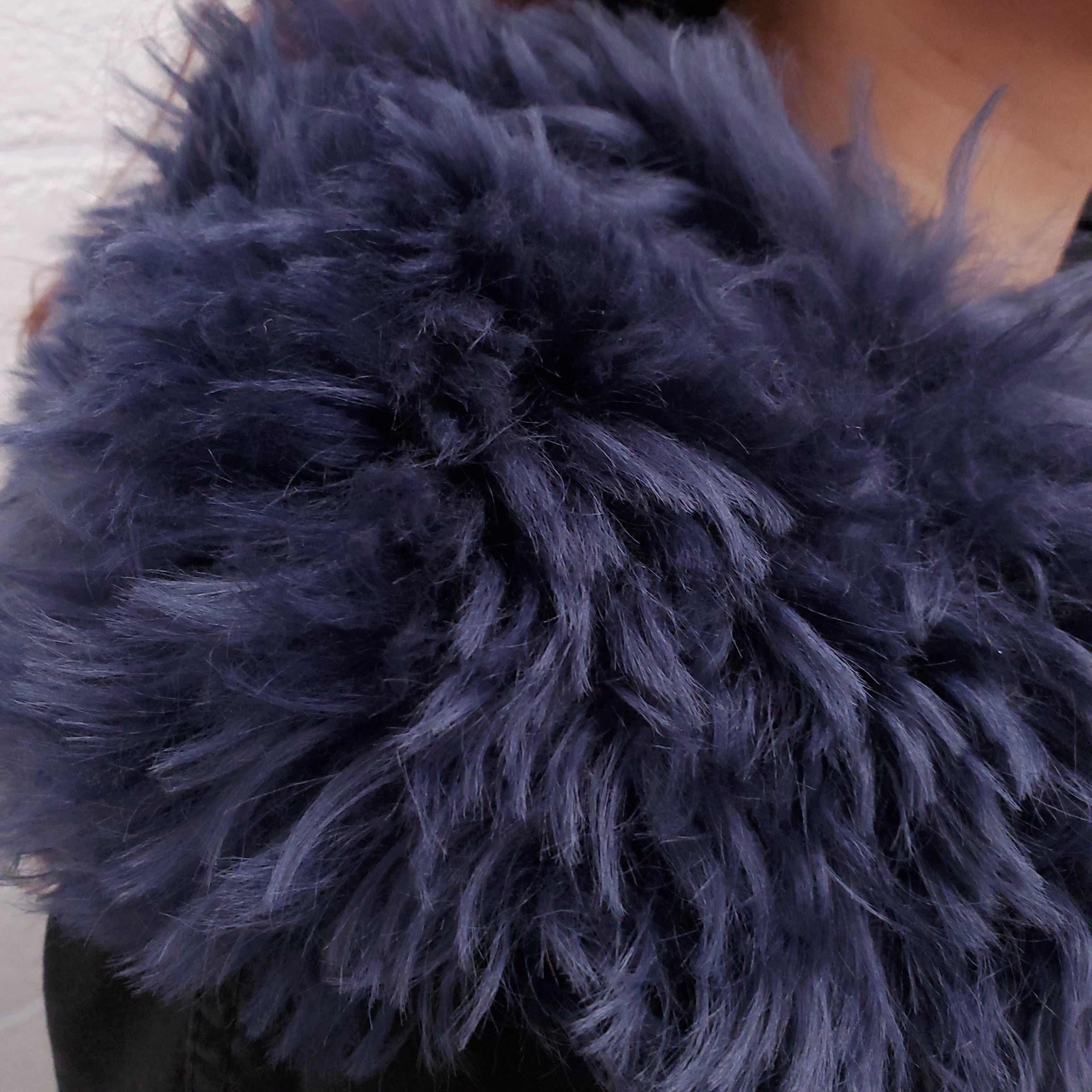 MR & MRS COAT WITH BLUE FUR - SIZE XS