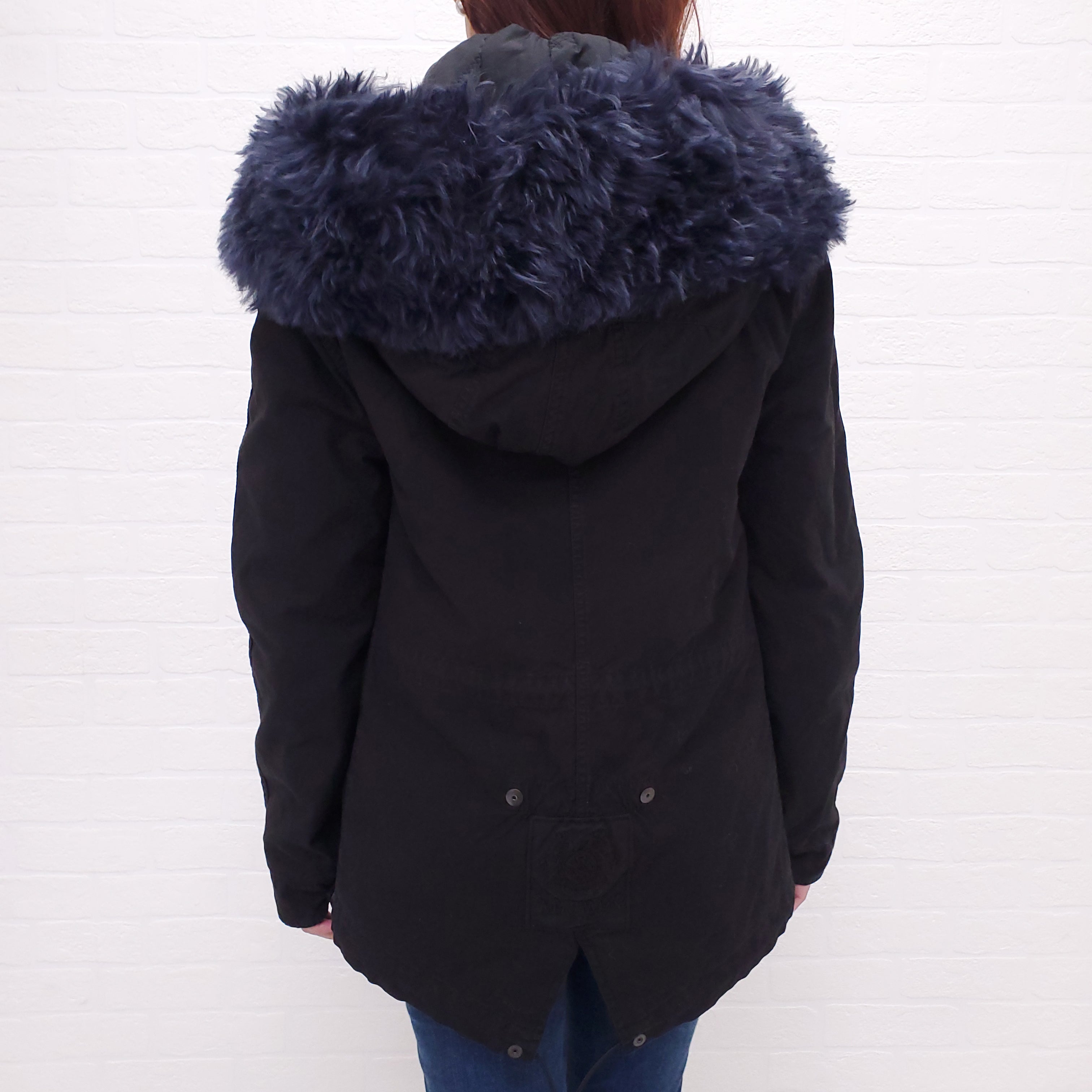 MR & MRS COAT WITH BLUE FUR - SIZE XS