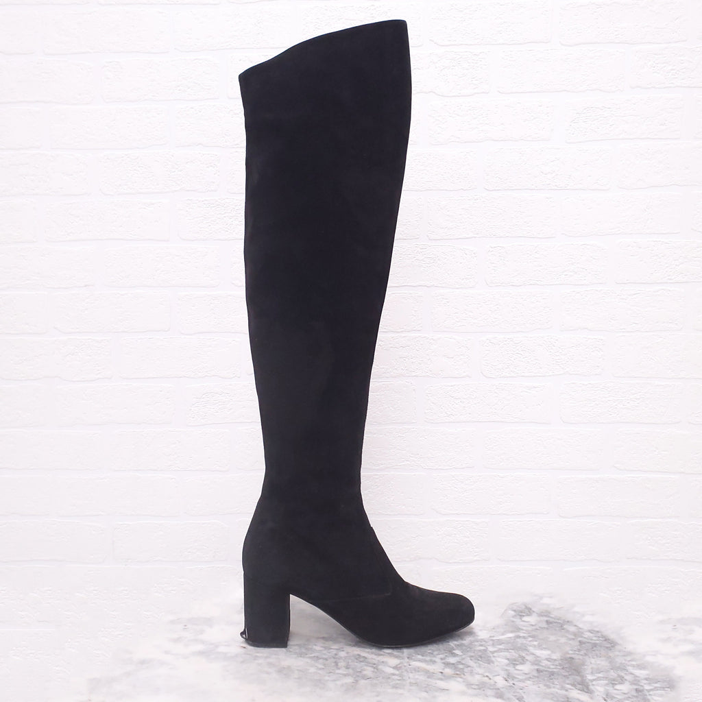 SAINT LAURENT BLACK KNEE BOOTS - SIZE 38.5