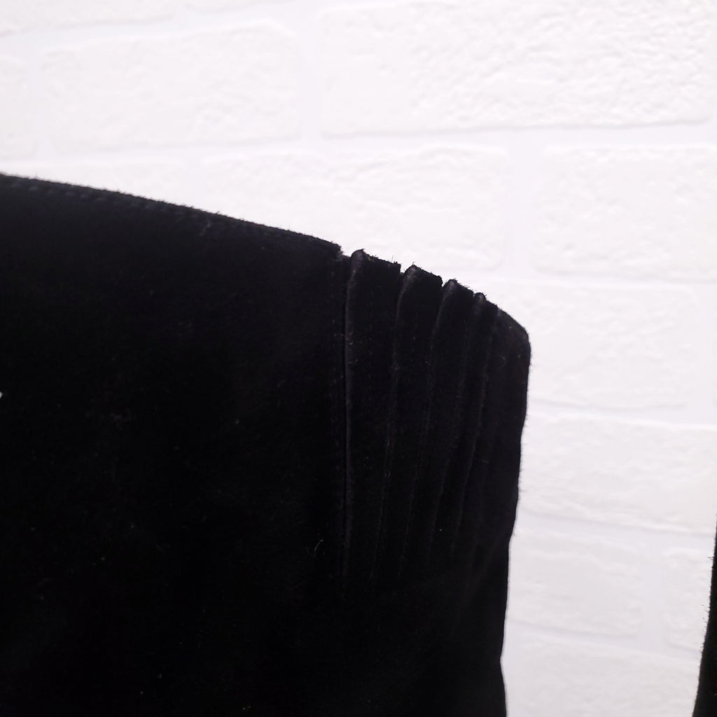 SAINT LAURENT BLACK KNEE BOOTS - SIZE 38.5