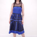 JEAN PAUL GAULTIER BLUE AND BLACK DRESS WITH ZIPPERS - SIZE 44
