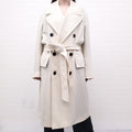 AMI IVORY DOUBLE BREASTED COAT - SIZE L