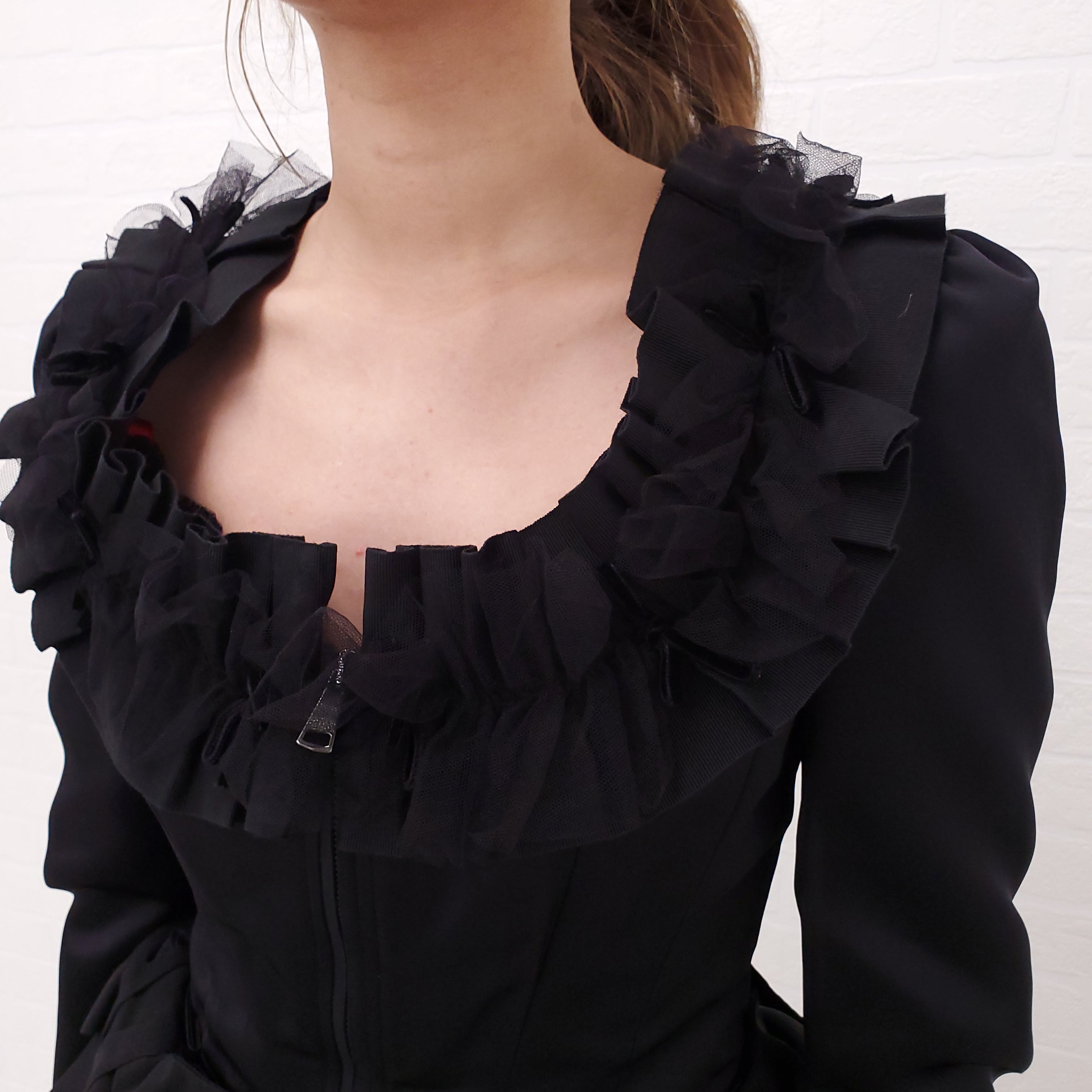DOLCE & GABBANA BLACK JACKET WITH BOWS - SIZE 38