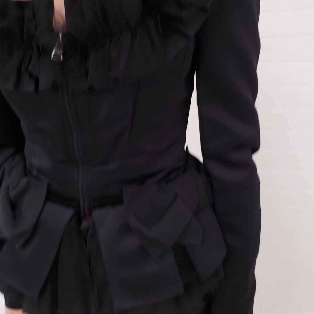 DOLCE & GABBANA BLACK JACKET WITH BOWS - SIZE 38