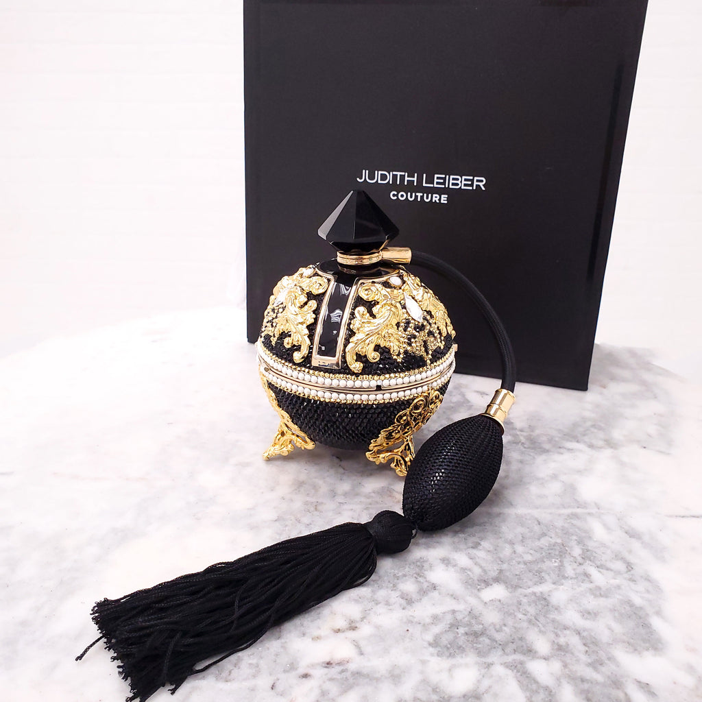 JUDITH LEIBER BAL NOIR CRYSTAL PERFUME MINAUDIERE