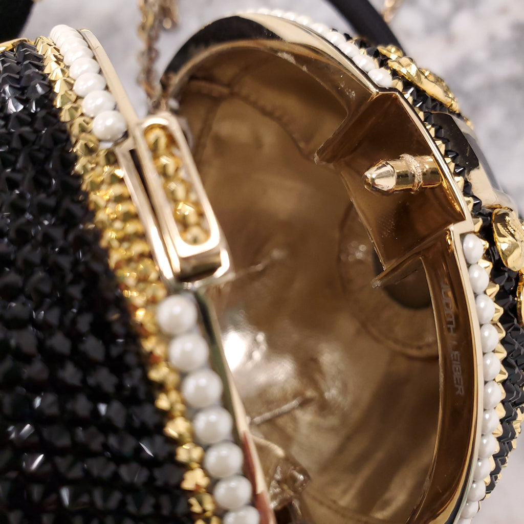 JUDITH LEIBER BAL NOIR CRYSTAL PERFUME MINAUDIERE