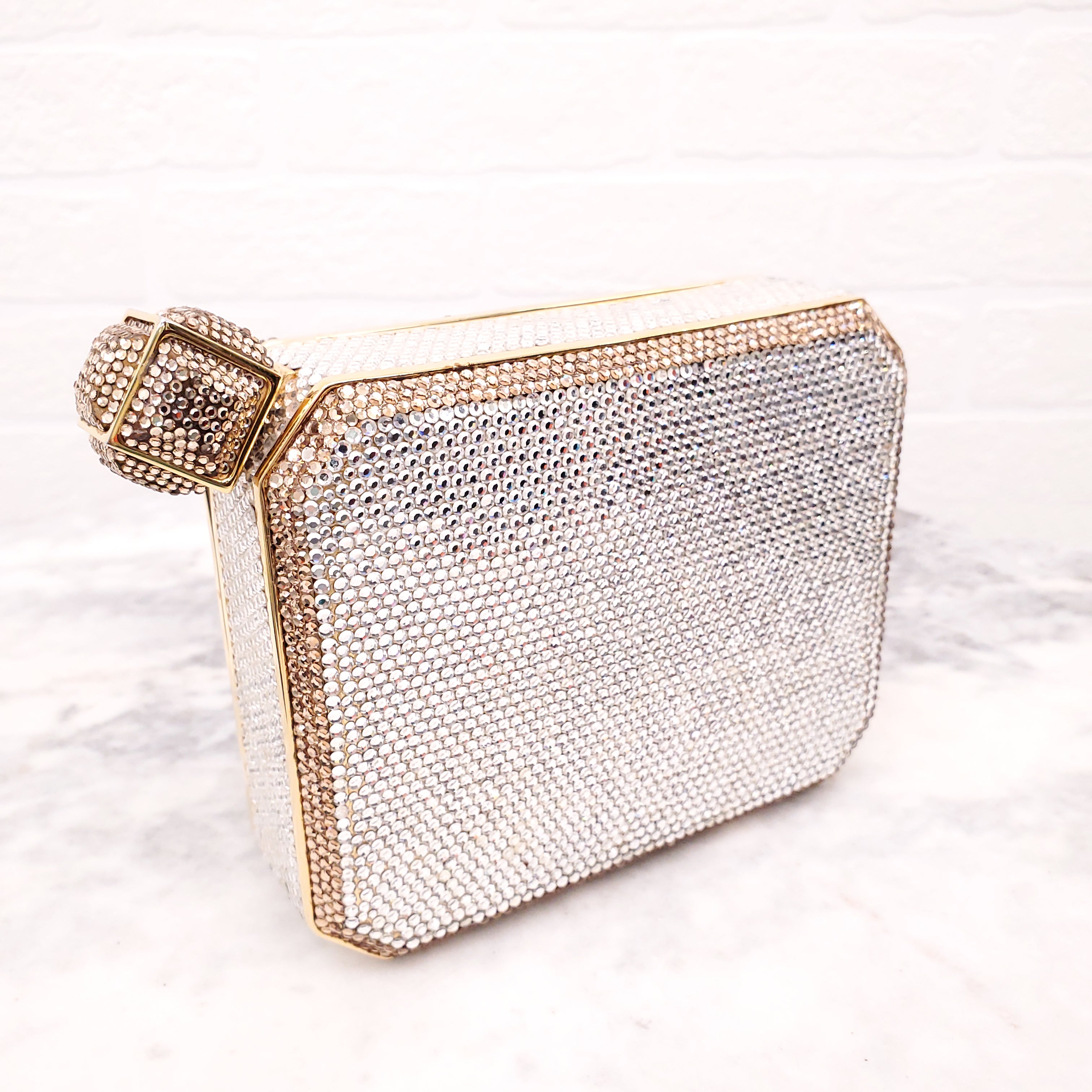 JUDITH LEIBER SWAROVSKI CRYSTAL FLASK CLUTCH