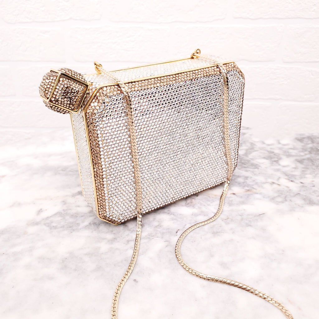 JUDITH LEIBER SWAROVSKI CRYSTAL FLASK CLUTCH