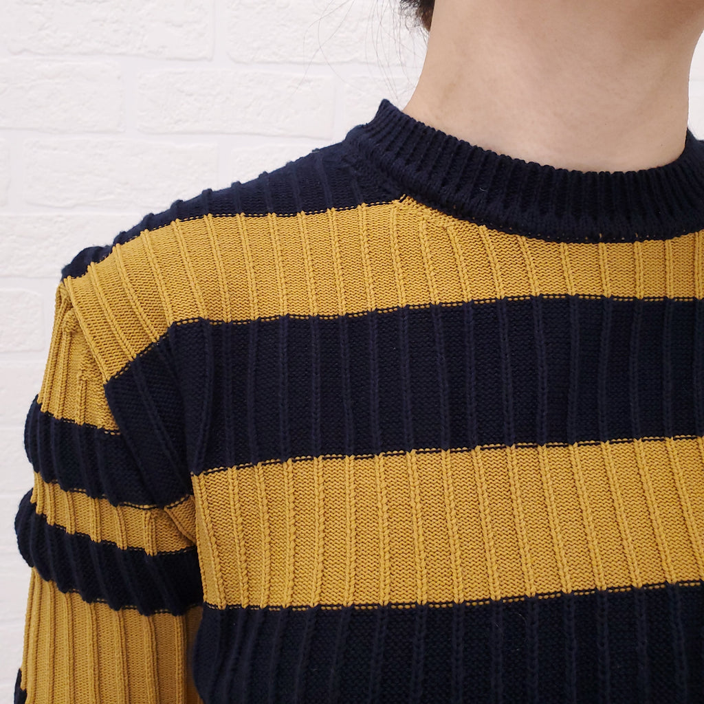 MARNI BLUE AND YELLOW STRIPED SWEATER - SIZE 46
