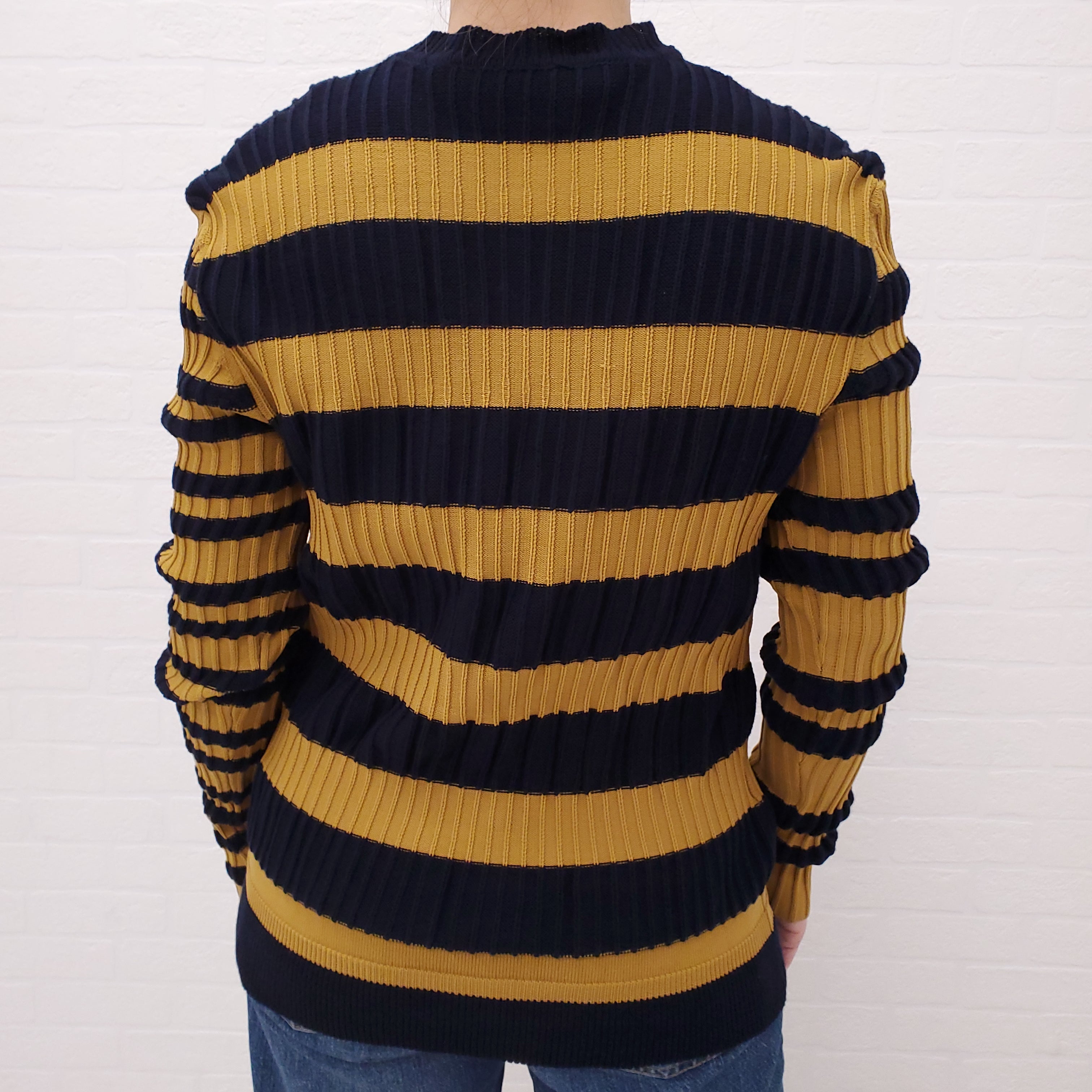 MARNI BLUE AND YELLOW STRIPED SWEATER - SIZE 46