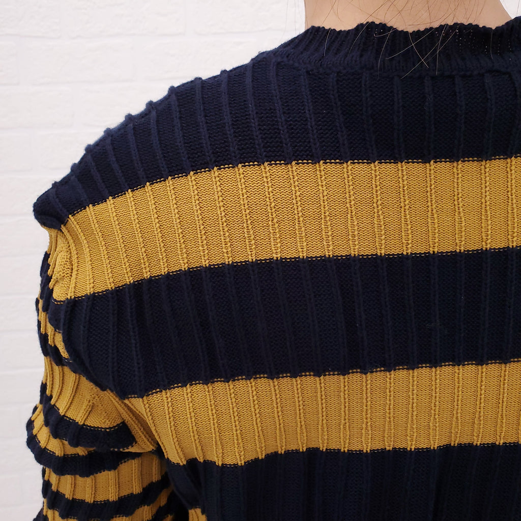 MARNI BLUE AND YELLOW STRIPED SWEATER - SIZE 46