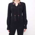 GUCCI BLACK SWEATER WITH TASSEL DETAIL - SIZE M