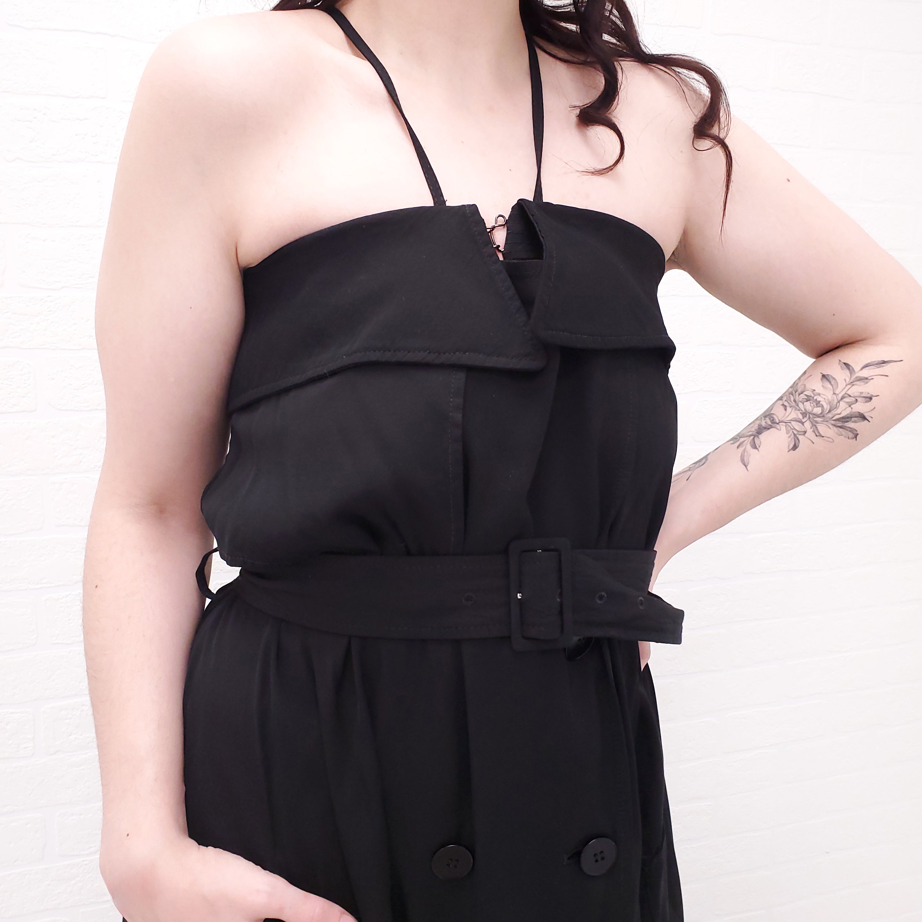 JEAN PAUL GAULTIER BLACK DRESS WITH BUTTONS - SIZE 10