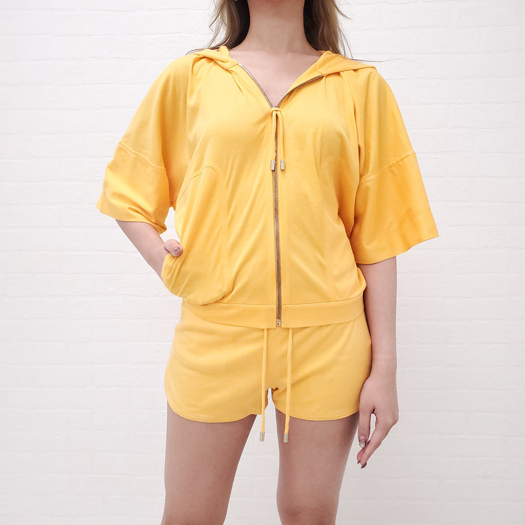 HERMÈS YELLOW SHORT SLEEVE PULLOVER SET- SIZE 34