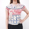 CHANEL KNIT PATTERNED SWEATER - SIZE 36