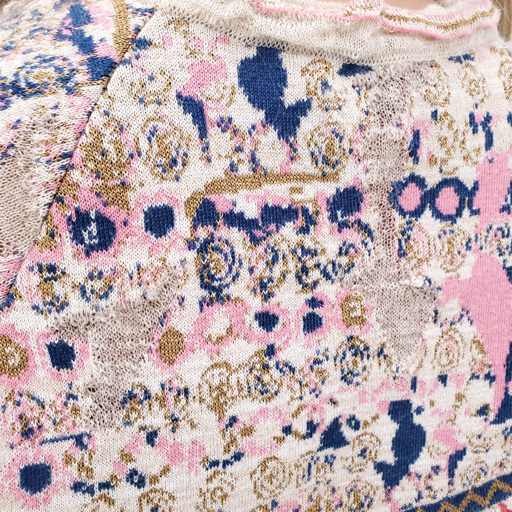 CHANEL KNIT PATTERNED SWEATER - SIZE 36