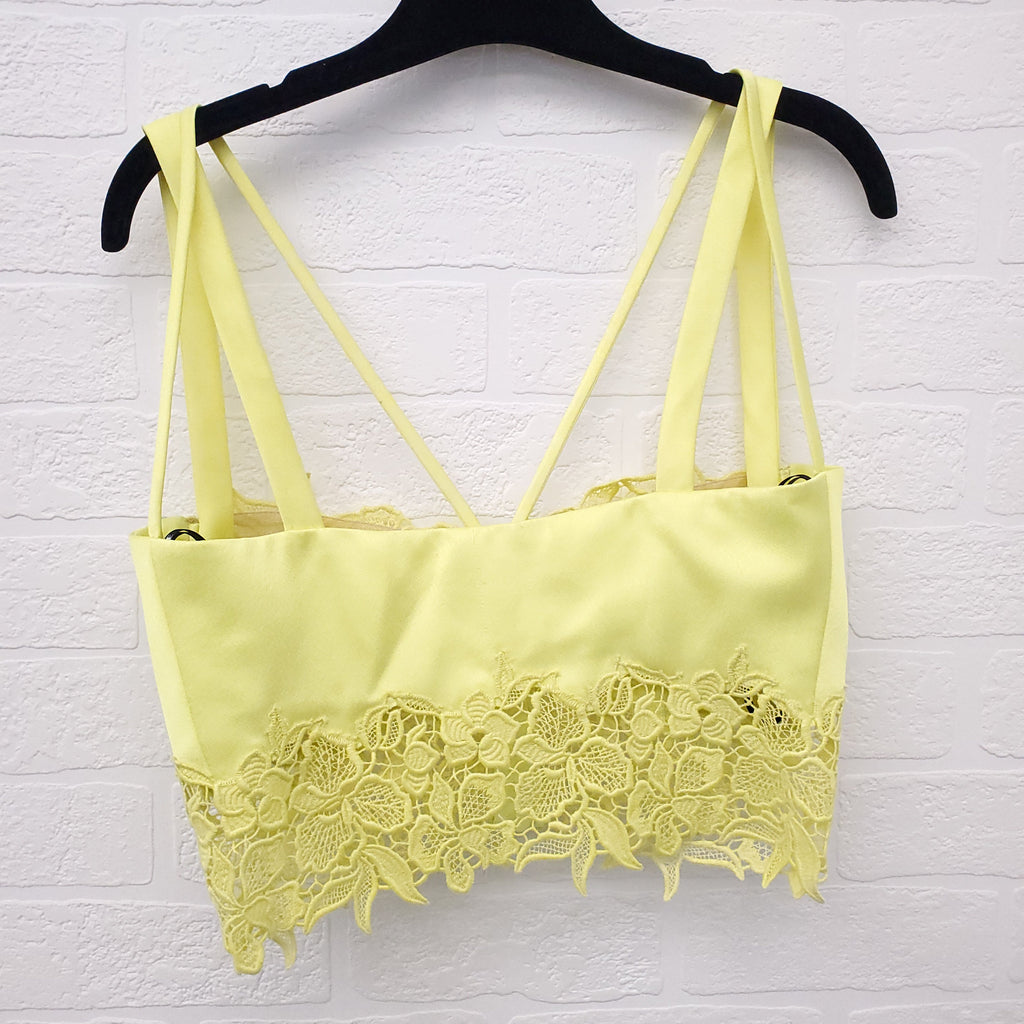 VERSACE NEON YELLOW LACE CORSET - SIZE 38