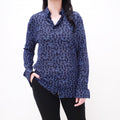 GIVENCHY NAVY LOGO BLOUSE WITH STARS - SIZE S
