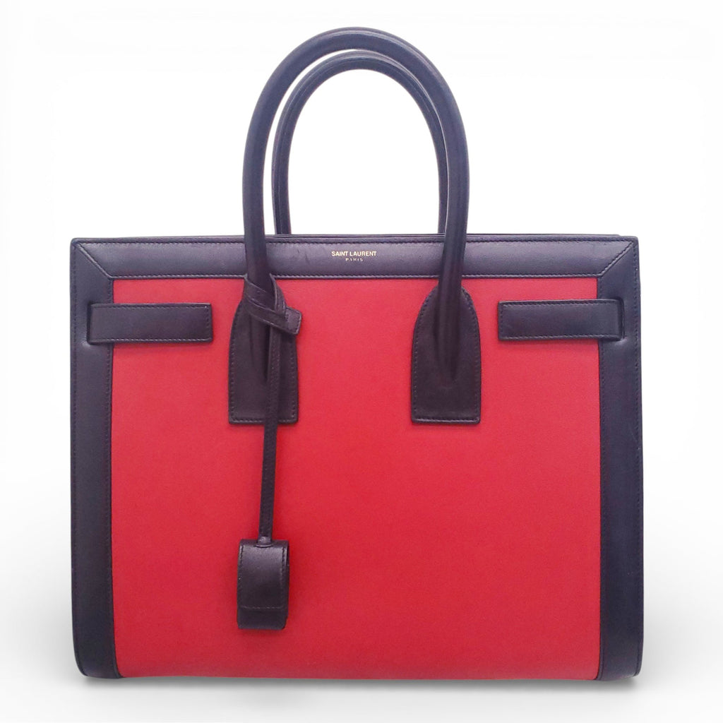 SAINT LAURENT RED AND BLACK SAC DE JOUR