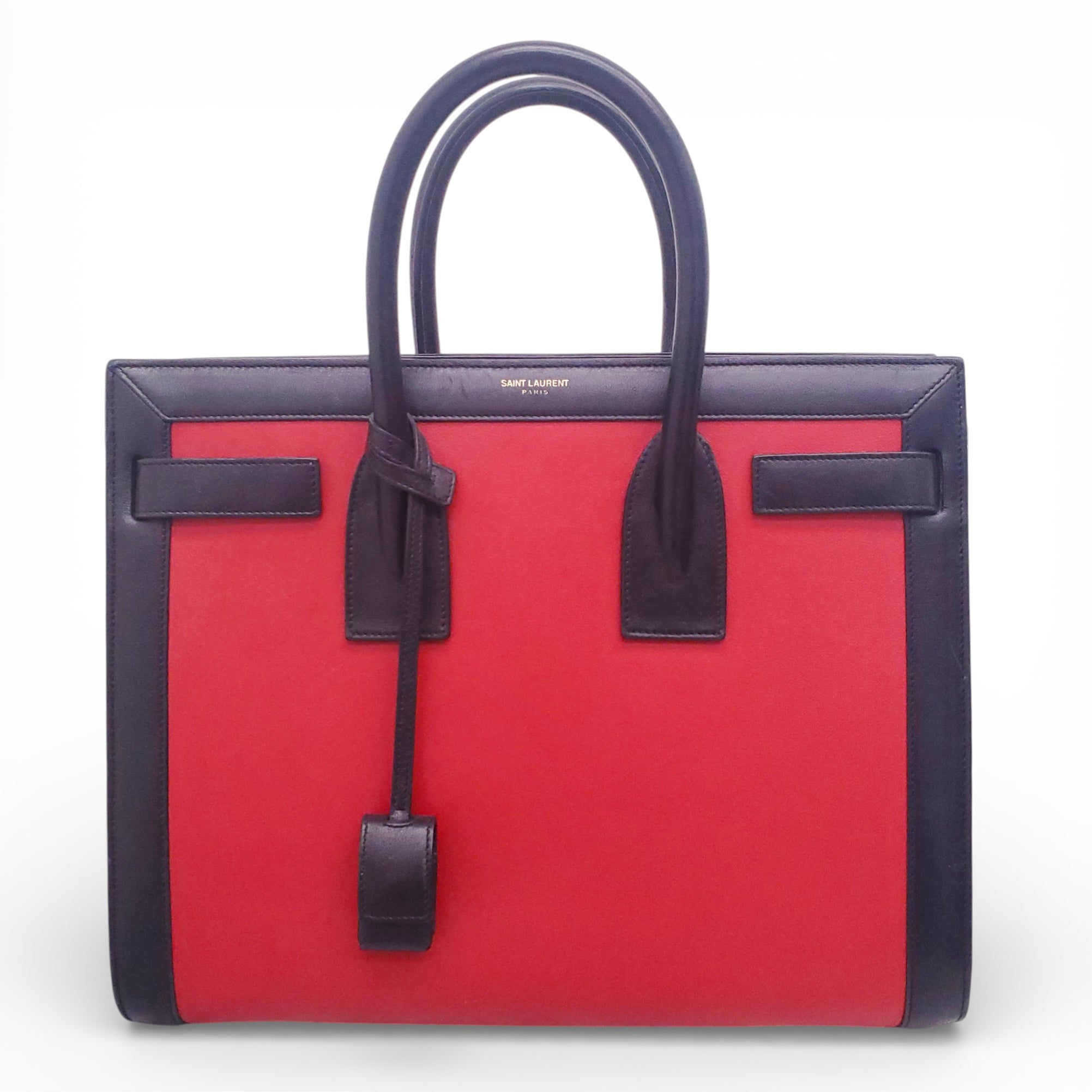 SAINT LAURENT RED AND BLACK SAC DE JOUR