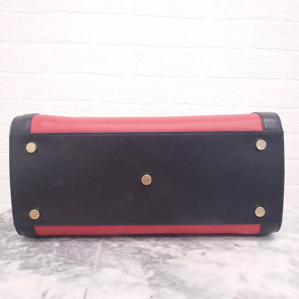SAINT LAURENT RED AND BLACK SAC DE JOUR