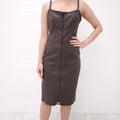 GIVENCHY OLIVE LEATHER DRESS - SIZE 38