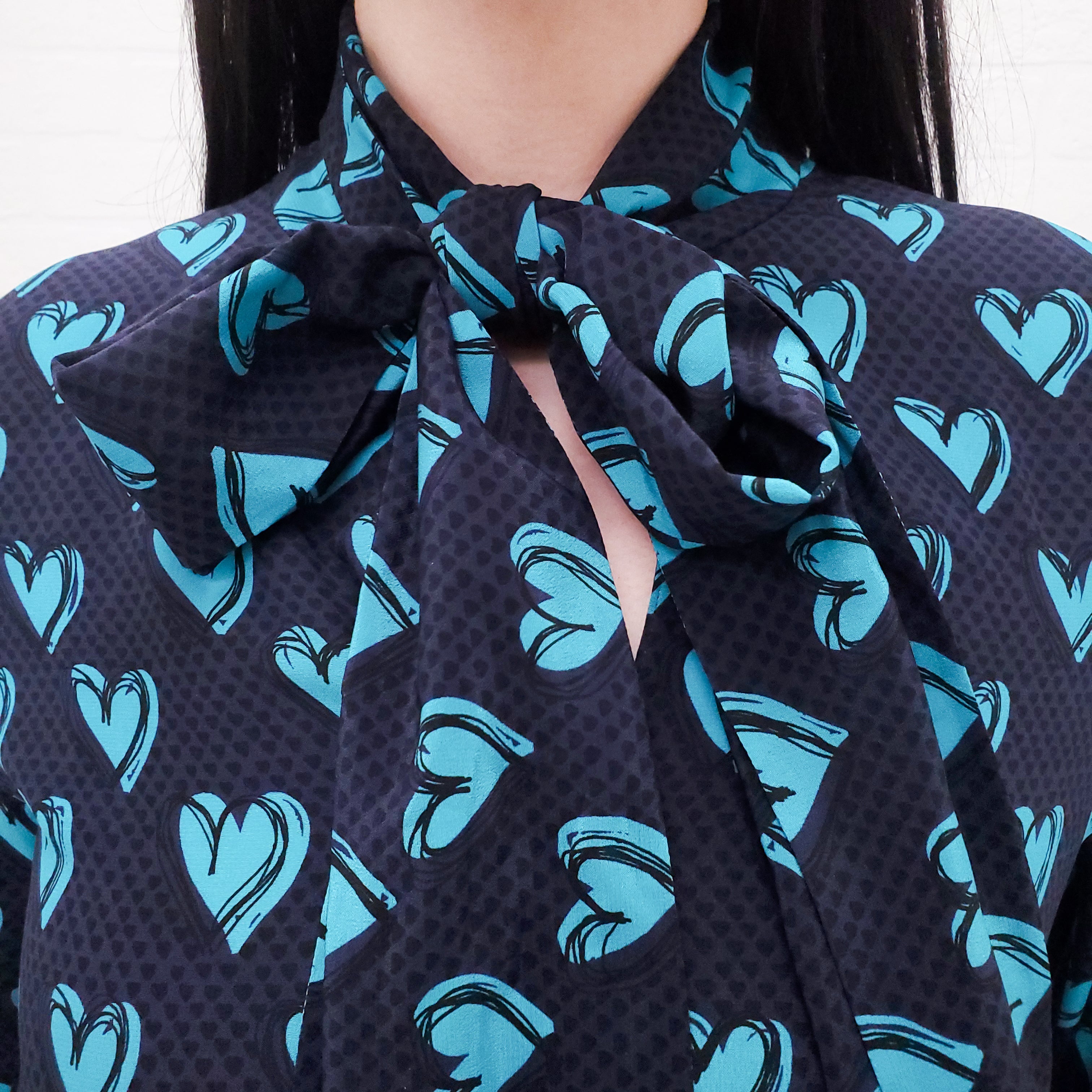 FENDI HEART PRINT SILK DRESS - SIZE 42