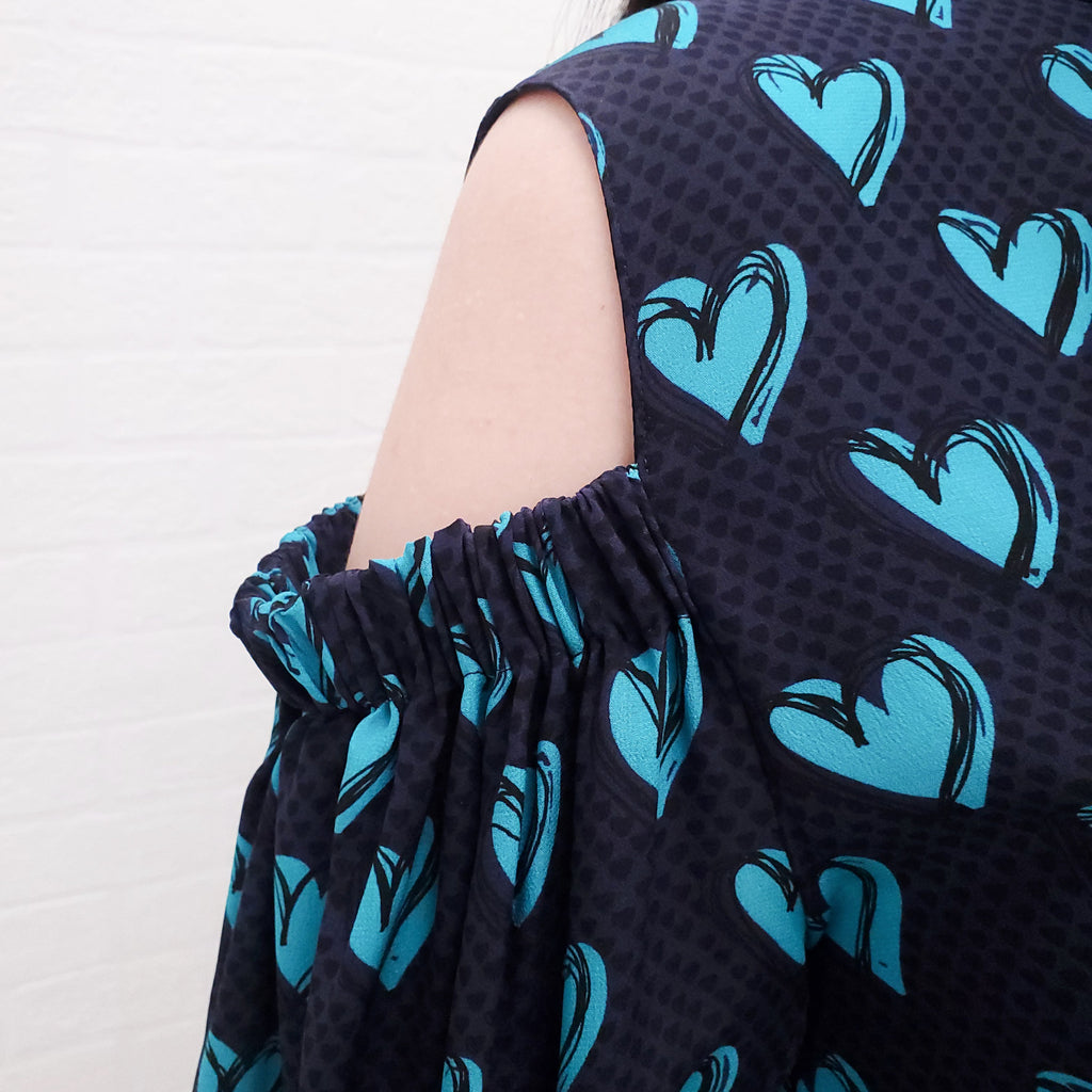 FENDI HEART PRINT SILK DRESS - SIZE 42